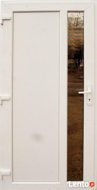 nowe drzwi białe PVC 100x210 zewnętrzne wzmacniane cieple
