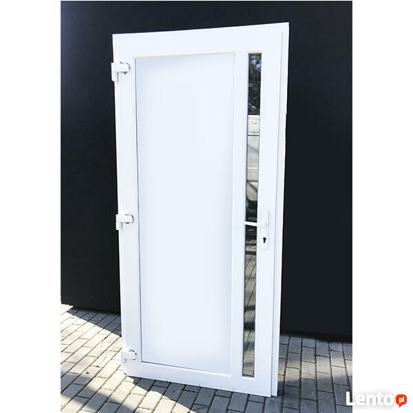 nowe drzwi białe PVC 100x210 kłamka gratis od ręki