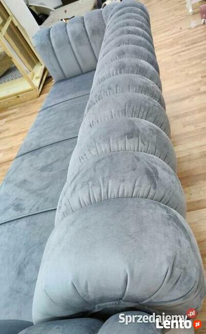 Sofa pikowana 260x90 z f spania szara