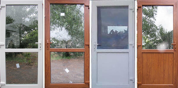 drzwi PVC złoty dąb 110x210 biurowe sklepowe, panel, szyba
