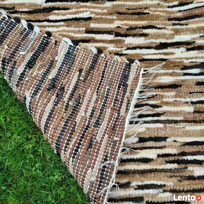 Ręcznie Tkane Dywany Narzuty Skóra Owcza Naturalna Komplet