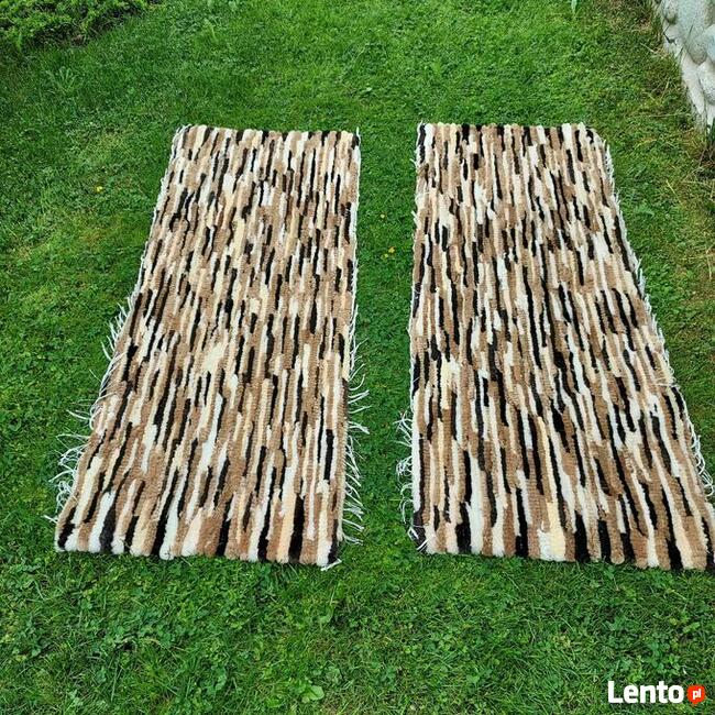 Ręcznie Tkane Dywany Narzuty Skóra Owcza Naturalna Komplet