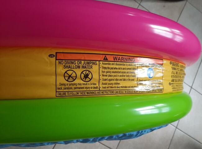 Basenik tęcza miękkie dno nieszczelny intex 58924