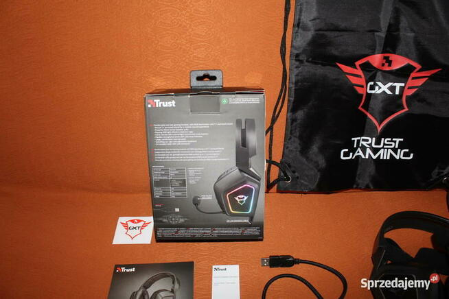 Słuchawki Trust GXT450 Blizz RGB + plecaczek Nowe