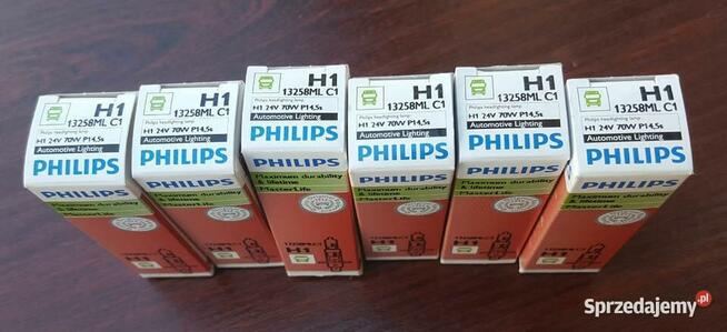 6 żarówek H1 24V 70W PHILIPS MASTERLIFE za 50zl
