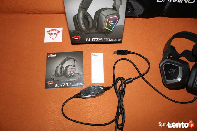 Słuchawki Trust GXT450 Blizz RGB + plecaczek Nowe