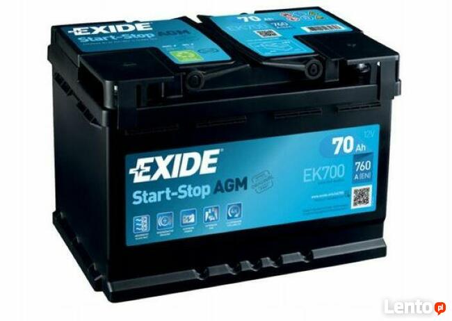 Akumulator EXIDE AGM 70Ah/760A START STOP EK700 Legionowo, S