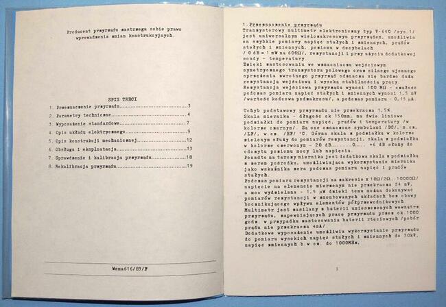 Instrukcja multimetr V-640 MERATRONIK V640