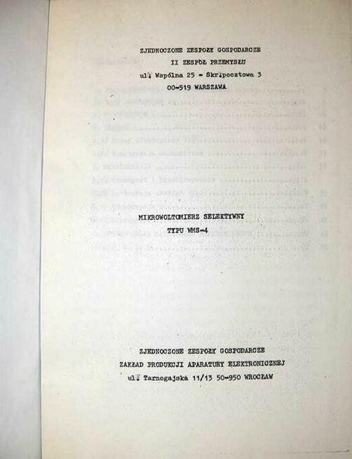 Instrukcja mikrowoltomierz selektywny WMS-4