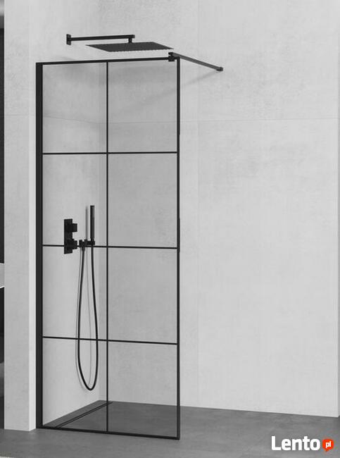 ŚCIANKA PRYSZNICOWA Czarna KRATKA Rozmiary 8 mm