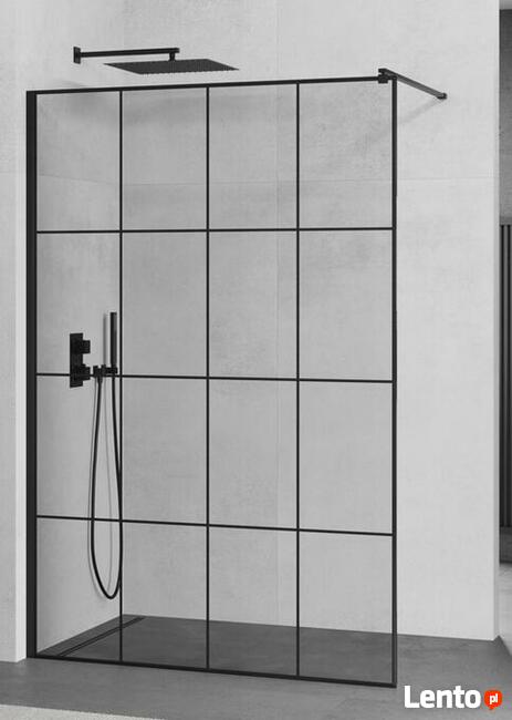 ŚCIANKA PRYSZNICOWA Czarna KRATKA Rozmiary 8 mm