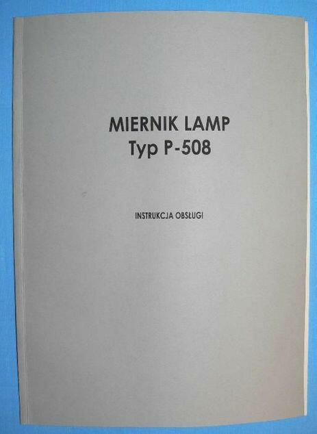 Instrukcja obsługi MIERNIK LAMP TYP P-508 ELPO