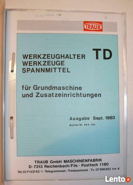 DTR AUTOMAT TRAUB TD