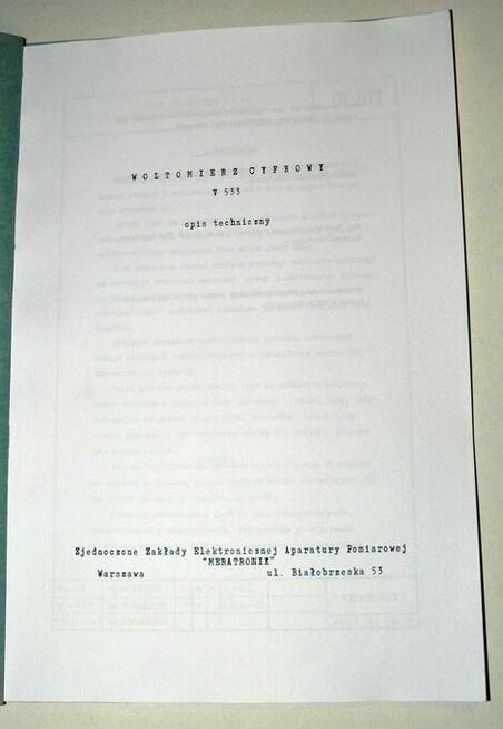 Instrukcja multimetr V-533 Meratronik