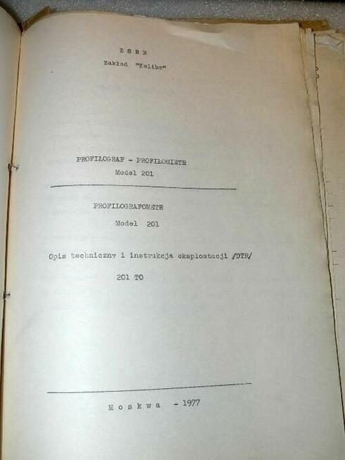 Instrukcja Profilografometr 201 CCCP