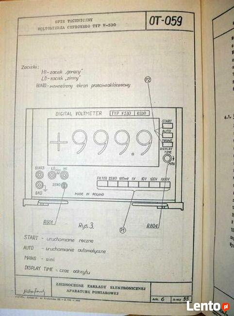 Instrukcja tech multimetr V-530 ELPO V530