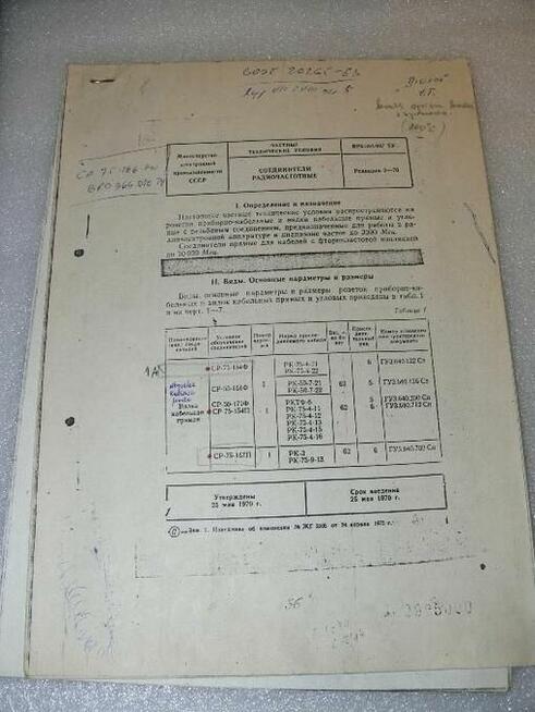 Rosyjskie normy dla złącz typu SR-50 SR-75 wtyk gniazdo