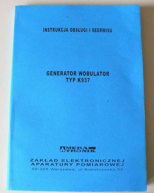 WOBULATOR generator K937 instrukcja