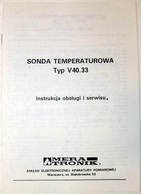 Instrukcja multimetr V-640 MERATRONIK V640