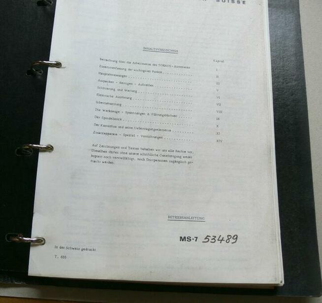 DTR TORNOS R7 AUTOMAT wzdłużny
