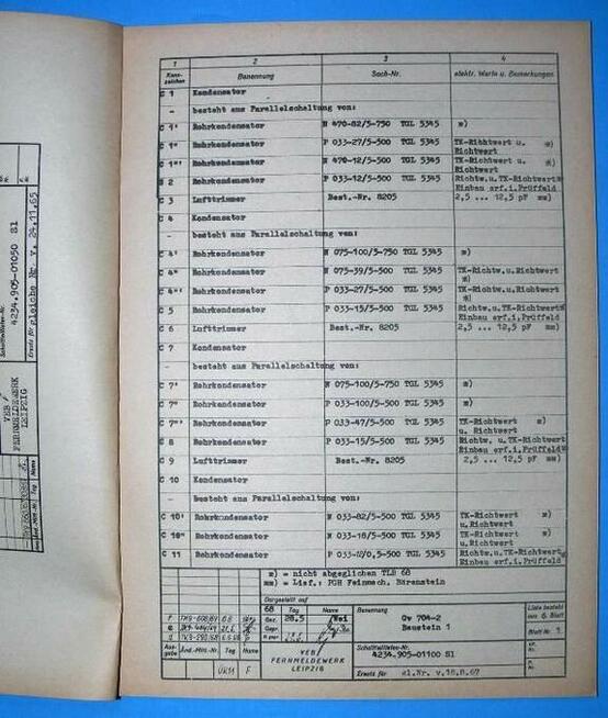 Instrukcja generator GV-704 21 RFT DDR