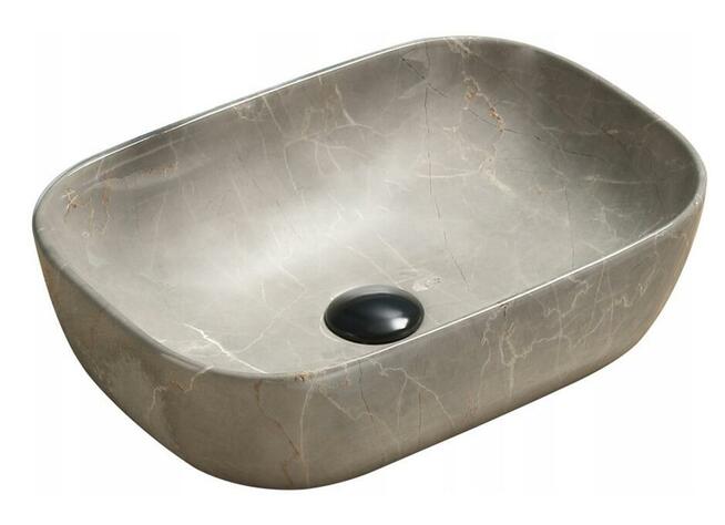 UMYWALKA NABLATOWA 45x32 KAMIEŃ MARMUR szary / beżowy