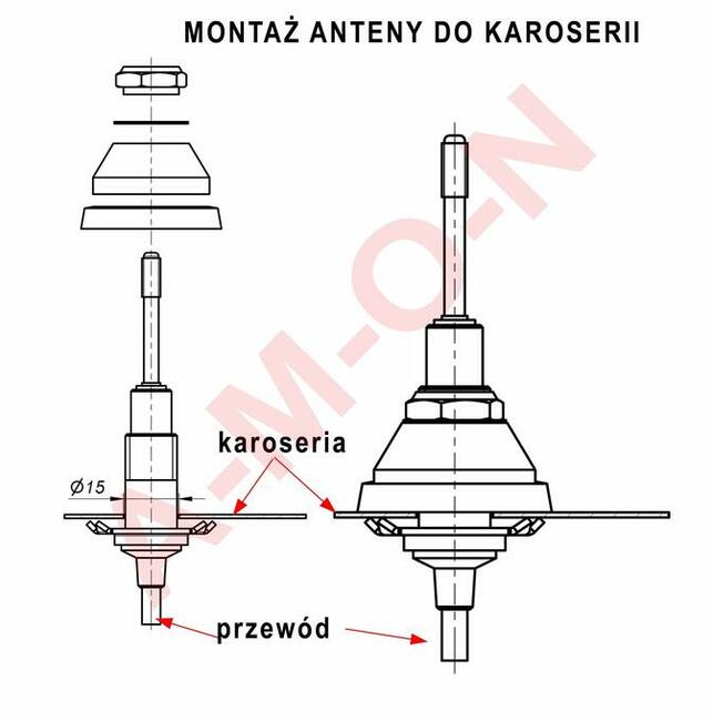 ANTENA CHROM FIAT 125p 126p Syrena Polonez FSO UNITRA