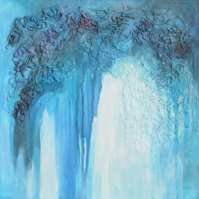 Obraz Ice cave 50x50 cm, farby akrylowe na płótnie, zima.