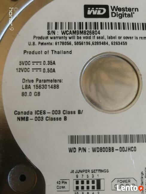 Dysk twardy 80G