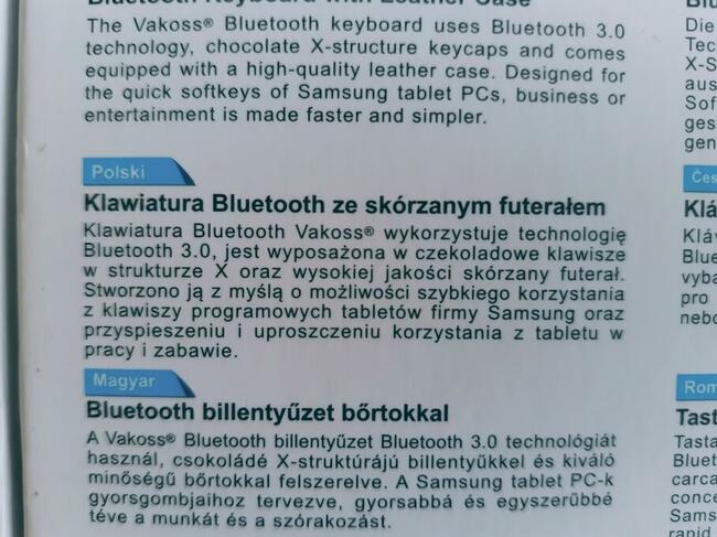 Klawiatura bluetooth ze skórzanym etui na tablet 7 cali nowa