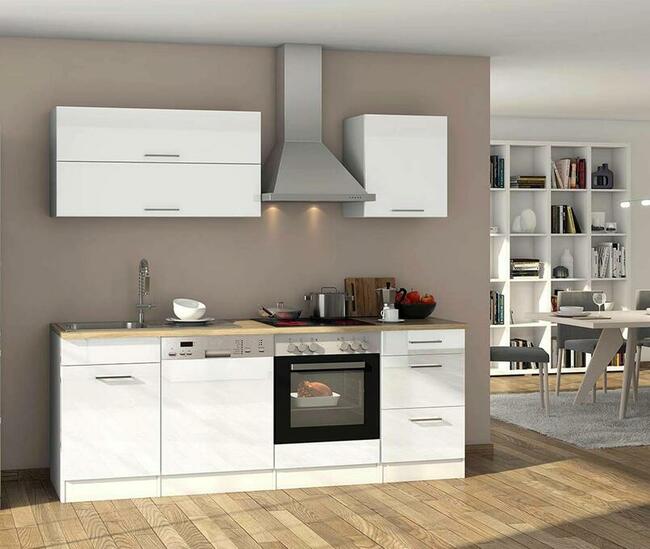 MEBLE KUCHENNE MODERNE 220*60*200CM BIAŁY POŁYSK