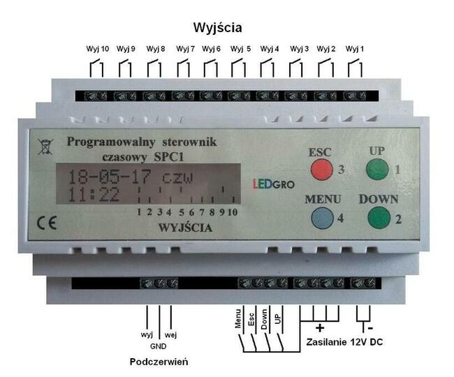 Programator czasowy, data czas - 10 niezależnych wyjść timer