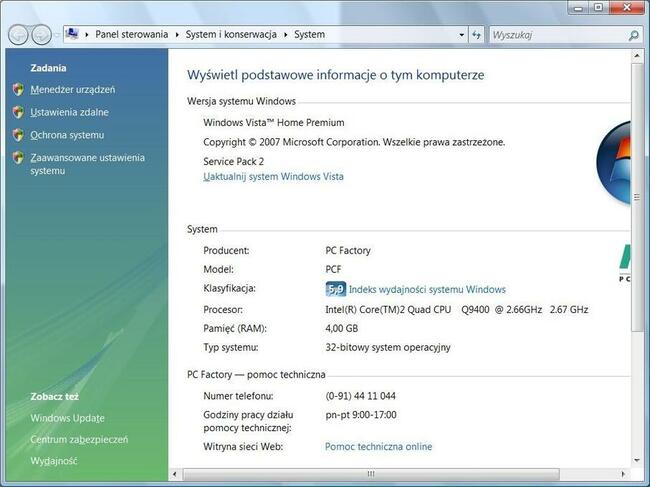 Komputer 4 rdzeniowy z wydajną grafiką W pełni sprawny