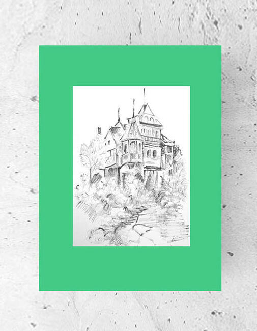 budynek rysunek A4, domy obrazek 21x30