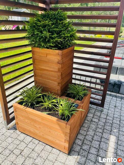 Donica ogrodowa drewniana 90/90/100 cm producent