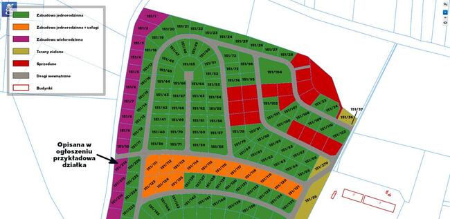 Działki pod zabudowę wielorodzinną, Lipce 23 szt.