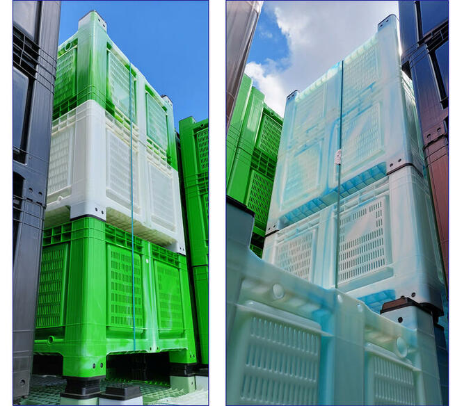 Skrzyniopaleta po przejściu koloru wyprzedaż