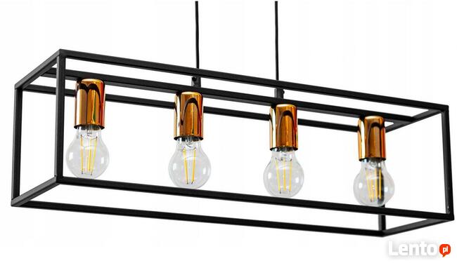 LAMPA SUFITOWA PLAFON ŻYRANDOL LOFT czarna miedziana POLSKA