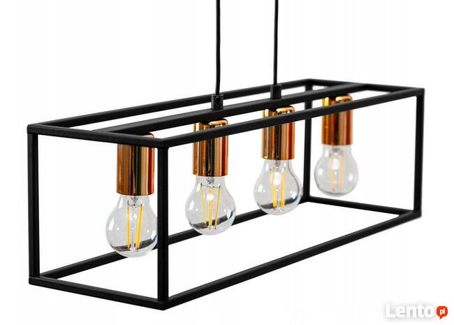 LAMPA SUFITOWA PLAFON ŻYRANDOL LOFT czarna miedziana POLSKA