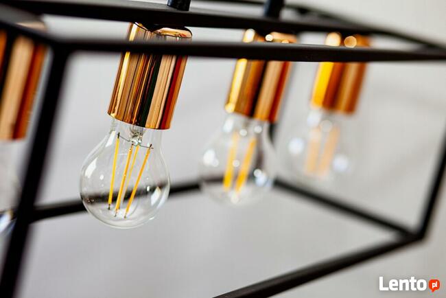 LAMPA SUFITOWA PLAFON ŻYRANDOL LOFT czarna miedziana POLSKA