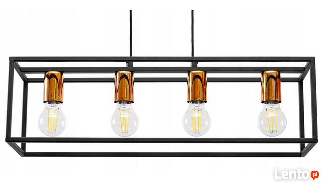 LAMPA SUFITOWA PLAFON ŻYRANDOL LOFT czarna miedziana POLSKA