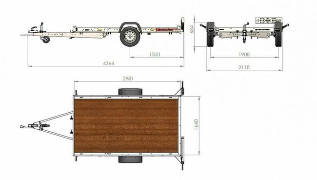 Przyczepa uchylna jednoosiowa 295x164 UNITRAILER KOMPAKT
