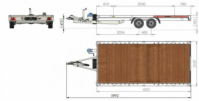 Unitrailer Platforma UT Uniplat 450 DMC 3t 450x200