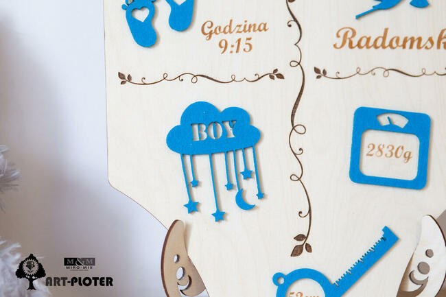 Metryczka Prezent Narodziny Dziecka, Chrzest GrawAtka