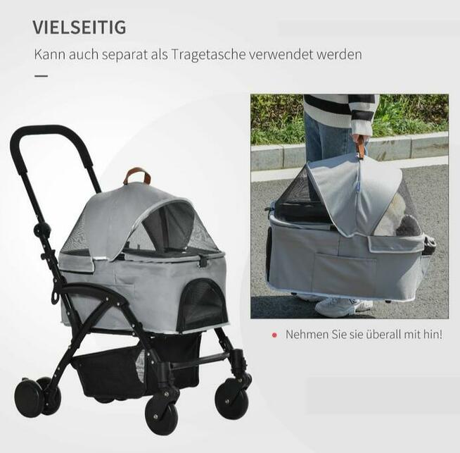 Wózek dla zwierząt 2w1 torba transportowa