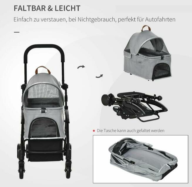 Wózek dla zwierząt 2w1 torba transportowa