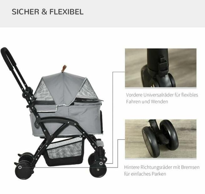 Wózek dla zwierząt 2w1 torba transportowa