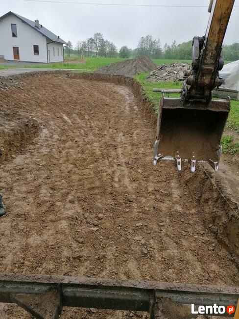 Prace ziemne, wykopy, usługi koparką, wozidło, wiertnica