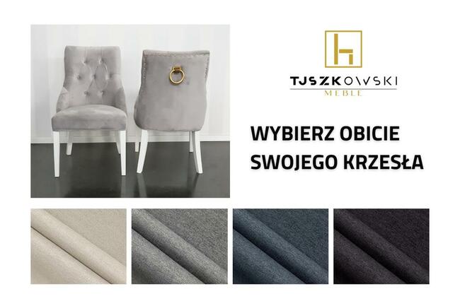 Krzesło tapicerowane pikowane z kołatką szare Producent hurt