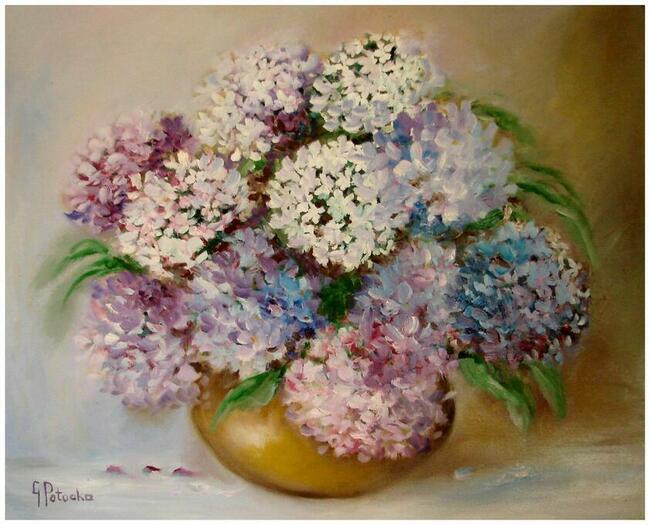 Hortensje obraz olejny 40-50cm